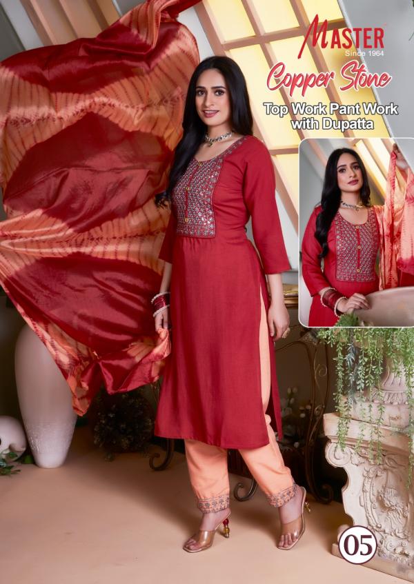 Master Copper Stone Fancy Kurti With Bottom Dupatta Collection